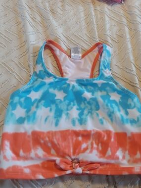 Art Class Girls XL (14/16) Tie-Dye Stars Bikini Swim Top Americana